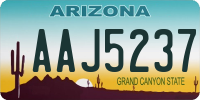 AZ license plate AAJ5237