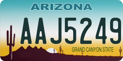 AZ license plate AAJ5249