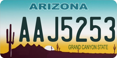 AZ license plate AAJ5253