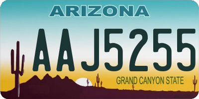 AZ license plate AAJ5255