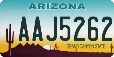 AZ license plate AAJ5262