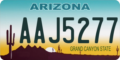 AZ license plate AAJ5277