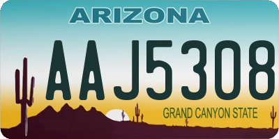 AZ license plate AAJ5308