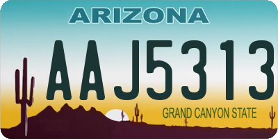 AZ license plate AAJ5313