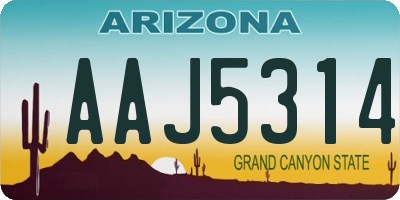 AZ license plate AAJ5314