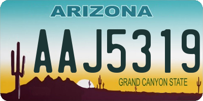 AZ license plate AAJ5319