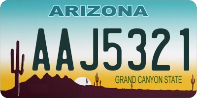 AZ license plate AAJ5321