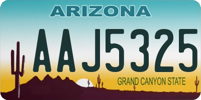 AZ license plate AAJ5325