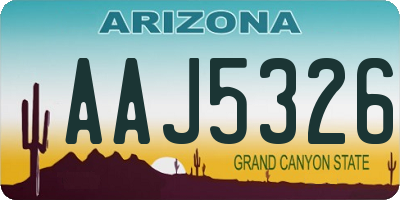 AZ license plate AAJ5326