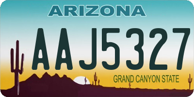 AZ license plate AAJ5327