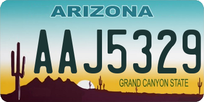 AZ license plate AAJ5329