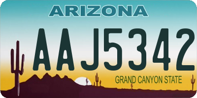 AZ license plate AAJ5342