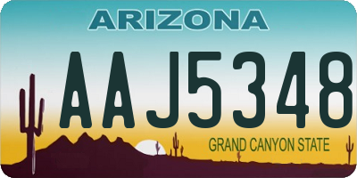 AZ license plate AAJ5348