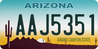 AZ license plate AAJ5351