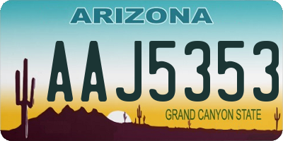 AZ license plate AAJ5353