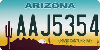 AZ license plate AAJ5354