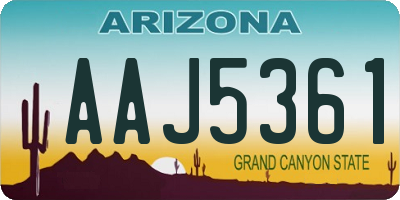 AZ license plate AAJ5361