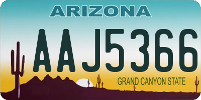 AZ license plate AAJ5366