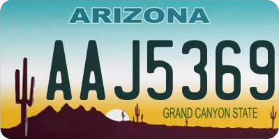 AZ license plate AAJ5369