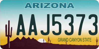 AZ license plate AAJ5373