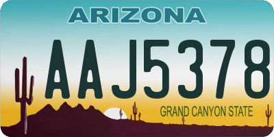 AZ license plate AAJ5378