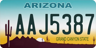 AZ license plate AAJ5387