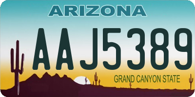 AZ license plate AAJ5389