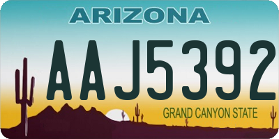 AZ license plate AAJ5392