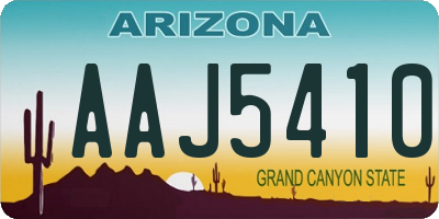 AZ license plate AAJ5410