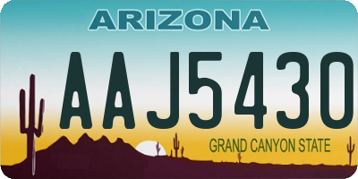 AZ license plate AAJ5430