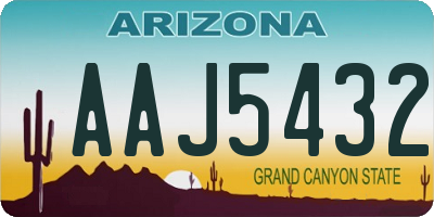 AZ license plate AAJ5432
