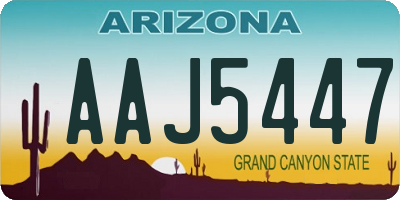 AZ license plate AAJ5447