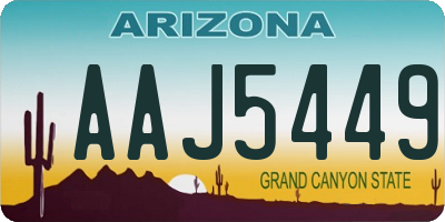AZ license plate AAJ5449