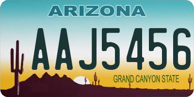 AZ license plate AAJ5456