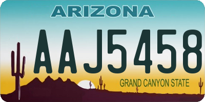 AZ license plate AAJ5458