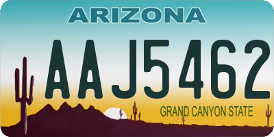 AZ license plate AAJ5462