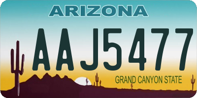 AZ license plate AAJ5477