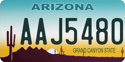 AZ license plate AAJ5480