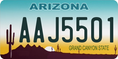 AZ license plate AAJ5501