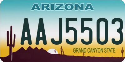 AZ license plate AAJ5503