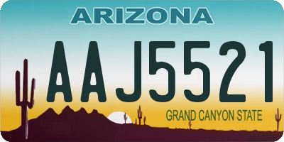 AZ license plate AAJ5521