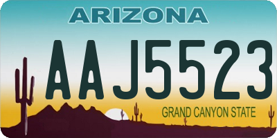 AZ license plate AAJ5523