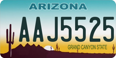 AZ license plate AAJ5525