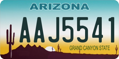 AZ license plate AAJ5541