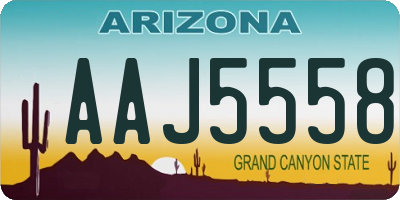 AZ license plate AAJ5558
