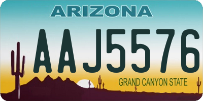 AZ license plate AAJ5576
