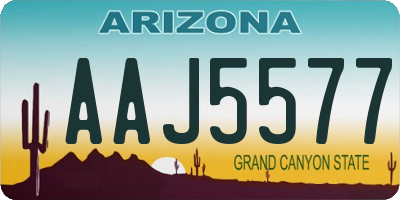 AZ license plate AAJ5577