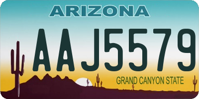 AZ license plate AAJ5579