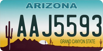 AZ license plate AAJ5593