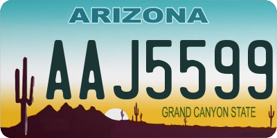 AZ license plate AAJ5599